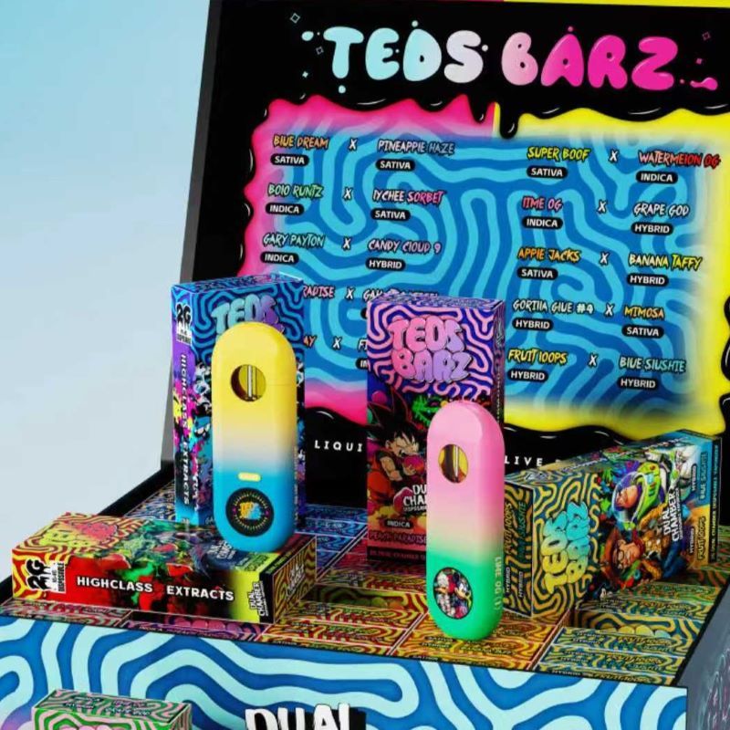 TEDS BARZ 2g Dual Chamber Empty Disposable Vape Packaging Box | 50 Pack Display Master Box